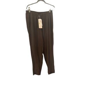 NWT Eileen Fisher Bark The Slouchy Pant Size Large Womens 100% Silk